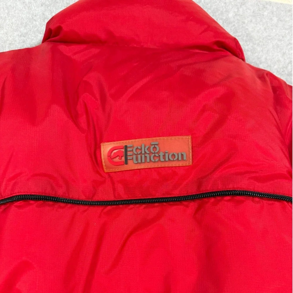Vtg 90's Ecko Unltd. Function Reversible Red Silver Puffer‎ Jacket Men's XL Down